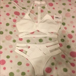 White Cut-out swimsuit